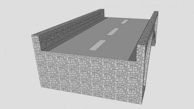 石制公路拱桥SU模型下载_sketchup草图大师SKP模型