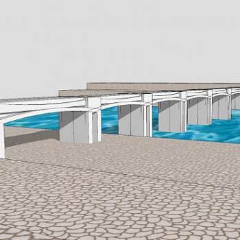 梁式桥梁SU模型下载_sketchup草图大师SKP模型