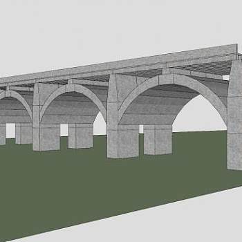 水泥拱架桥SU模型下载_sketchup草图大师SKP模型