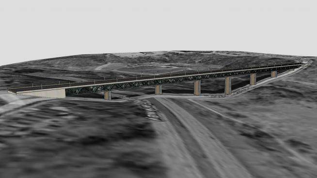河谷公路高架桥SU模型下载_sketchup草图大师SKP模型