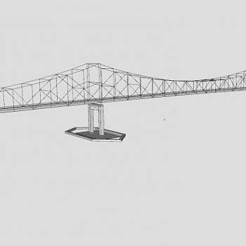 斜拉桥梁SU模型下载_sketchup草图大师SKP模型