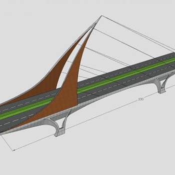 现代公路桥SU模型下载_sketchup草图大师SKP模型