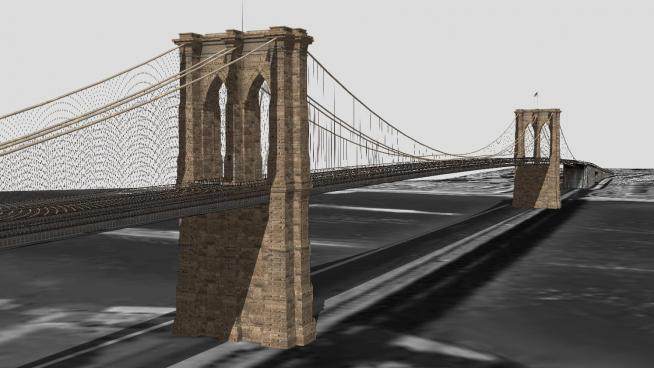 布鲁克林大桥桥梁SU模型下载_sketchup草图大师SKP模型