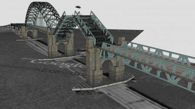 塔科尼帕尔米拉大桥建筑SU模型下载_sketchup草图大师SKP模型