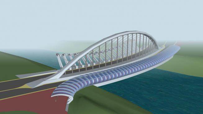 梁式桥建筑桥梁SU模型下载_sketchup草图大师SKP模型