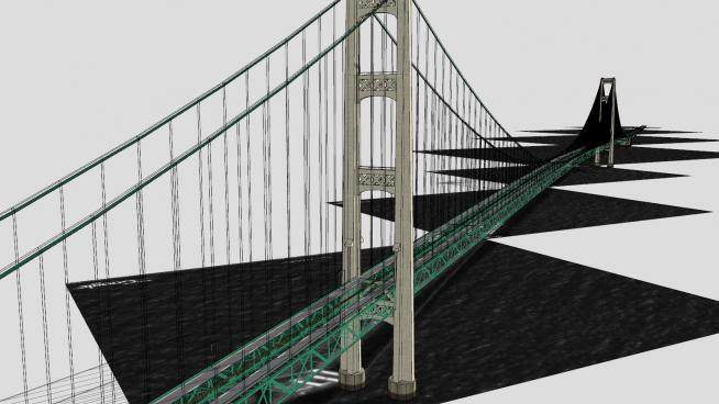 麦基诺海峡大桥SU模型下载_sketchup草图大师SKP模型