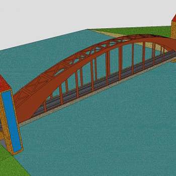 古老四车道桥梁SU模型下载_sketchup草图大师SKP模型