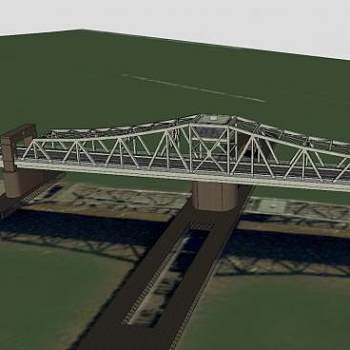 跨河湾金卡丁桥SU模型下载_sketchup草图大师SKP模型