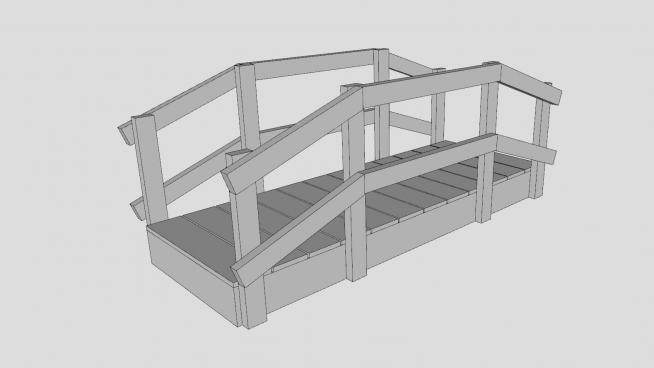 花园木拱桥SU模型下载_sketchup草图大师SKP模型