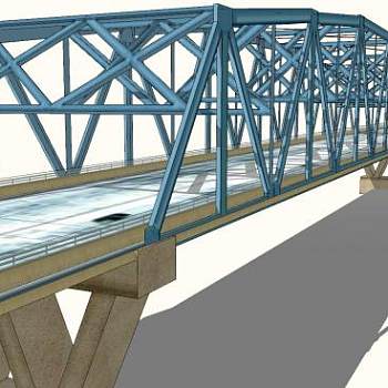 马克吐温大桥桥梁建筑SU模型下载_sketchup草图大师SKP模型