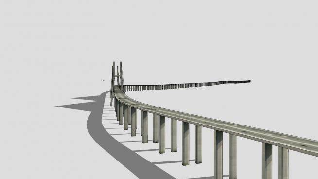 瓦斯科达伽马桥梁大桥SU模型下载_sketchup草图大师SKP模型