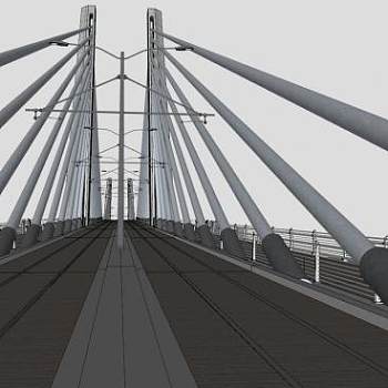 提利库姆渡口桥梁SU模型下载_sketchup草图大师SKP模型