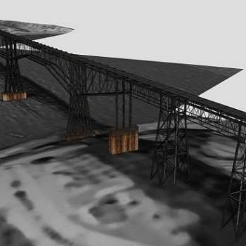 波基普西大桥桥梁SU模型下载_sketchup草图大师SKP模型