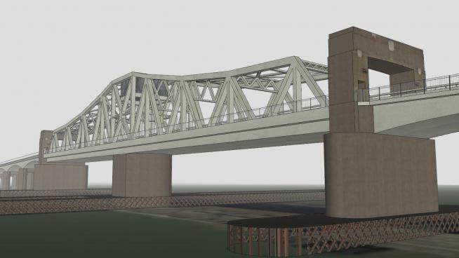 金卡丁桥桥梁建筑SU模型下载_sketchup草图大师SKP模型