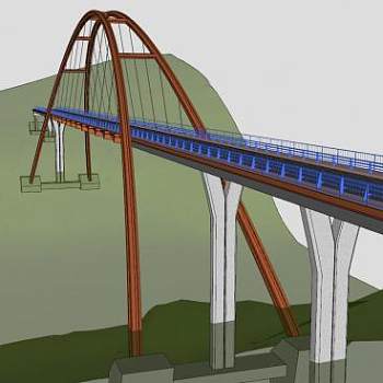 拱桥桥梁建筑SU模型下载_sketchup草图大师SKP模型