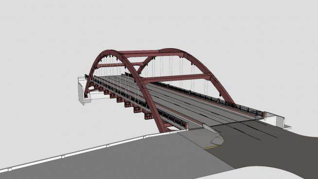 橡树街大桥桥梁SU模型下载_sketchup草图大师SKP模型