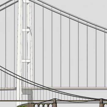 墨西拿海峡大桥建筑SU模型下载_sketchup草图大师SKP模型