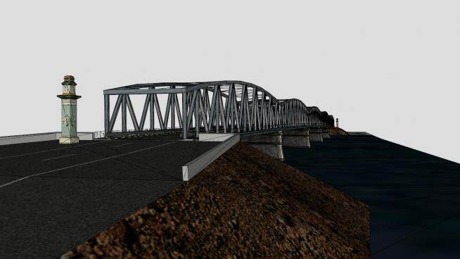 桥在奥尔特河桥梁SU模型下载_sketchup草图大师SKP模型