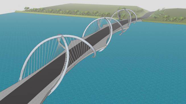 北京2022年冬奥会大桥桥梁SU模型下载_sketchup草图大师SKP模型