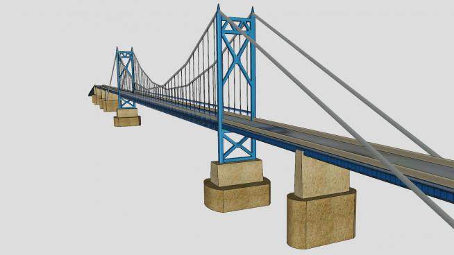 海峡金门大桥SU模型下载_sketchup草图大师SKP模型