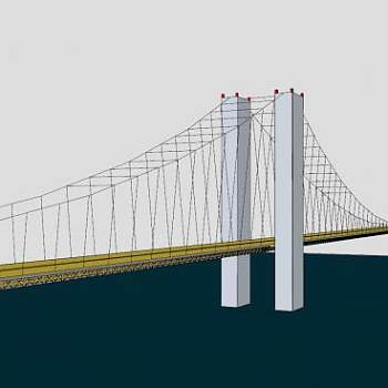 海上悬索吊桥SU模型下载_sketchup草图大师SKP模型