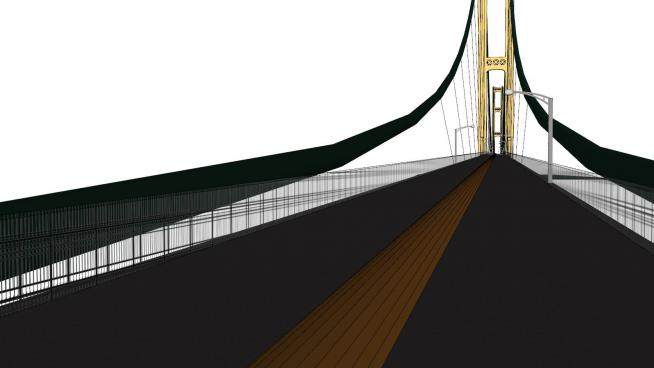美国麦基诺海峡大桥SU模型下载_sketchup草图大师SKP模型