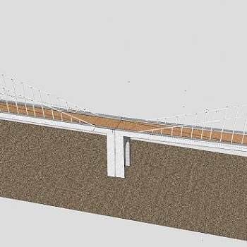 悬索钢桥建筑SU模型下载_sketchup草图大师SKP模型