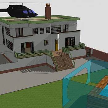 德雷夫别墅建筑SU模型下载_sketchup草图大师SKP模型