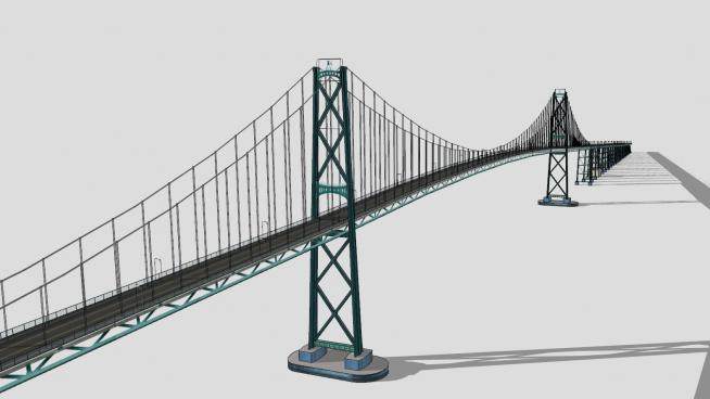 加拿大狮门大桥SU模型下载_sketchup草图大师SKP模型