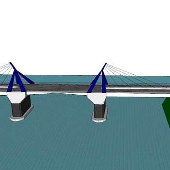 海上公路斜拉桥SU模型下载_sketchup草图大师SKP模型