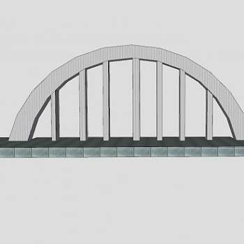 现代正街大桥SU模型下载_sketchup草图大师SKP模型