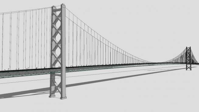 明石海峡大桥SU模型下载_sketchup草图大师SKP模型