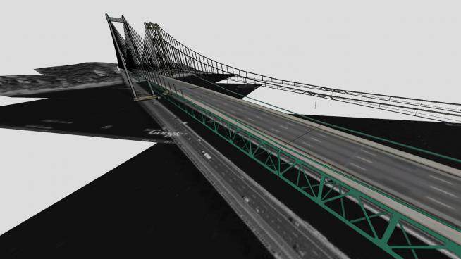 塔科马大桥和德莱韦尔大桥SU模型下载_sketchup草图大师SKP模型