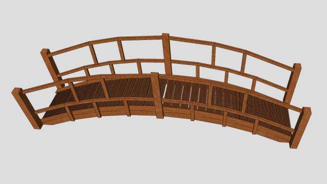 日式木拱桥SU模型下载_sketchup草图大师SKP模型