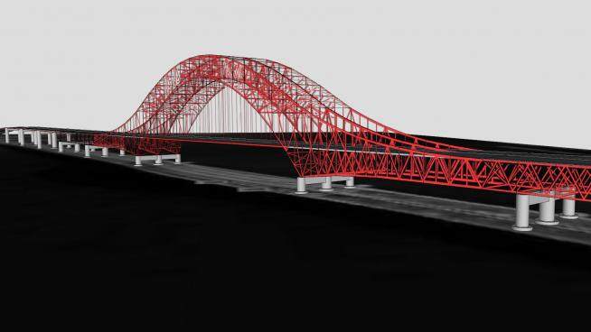 韩国跨海大桥SU模型下载_sketchup草图大师SKP模型