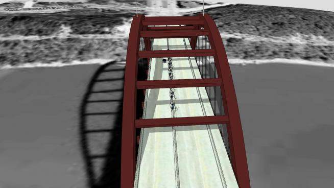 美国跨河桥梁SU模型下载_sketchup草图大师SKP模型