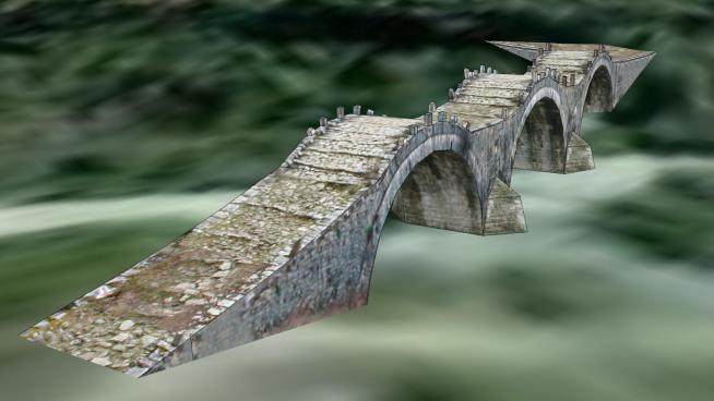 古老痕迹的石拱桥SU模型下载_sketchup草图大师SKP模型