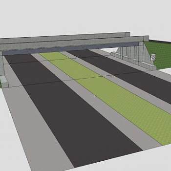 公路跨线桥SU模型下载_sketchup草图大师SKP模型