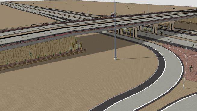 亚利桑那州公路架桥SU模型下载_sketchup草图大师SKP模型