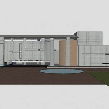 户外老式剧院SU模型下载_sketchup草图大师SKP模型