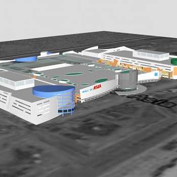 亚洲SM购物中心商业街SU模型下载_sketchup草图大师SKP模型