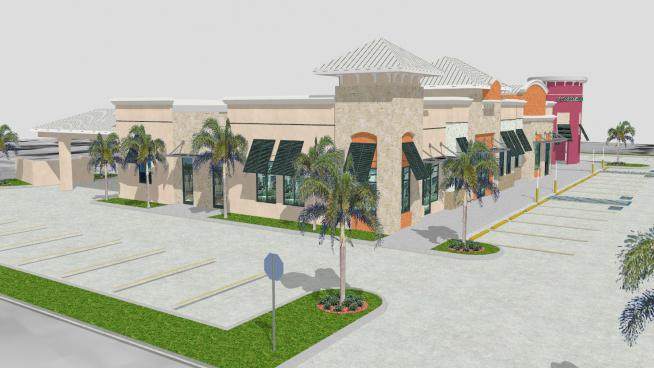佛罗里达购物中心商业建筑SU模型下载_sketchup草图大师SKP模型