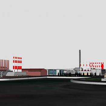 工业城市商业街SU模型下载_sketchup草图大师SKP模型