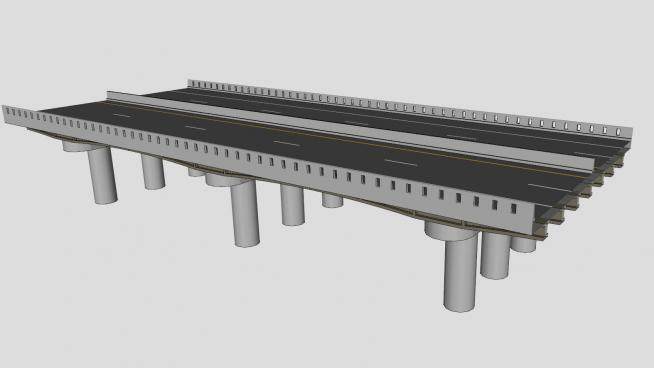 高架公路桥路段SU模型下载_sketchup草图大师SKP模型