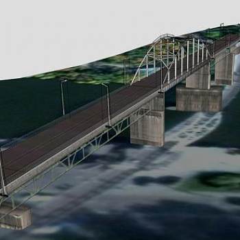 德尼普罗彼得罗夫斯克修道院岛大桥SU模型下载_sketchup草图大师SKP模型