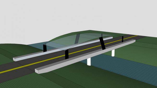 公路架桥上的玻璃雨棚SU模型下载_sketchup草图大师SKP模型