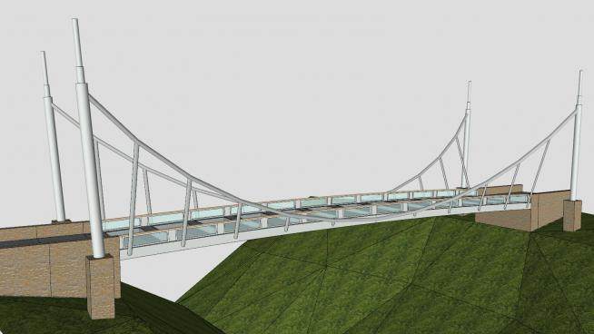 山峡观景玻璃桥SU模型下载_sketchup草图大师SKP模型