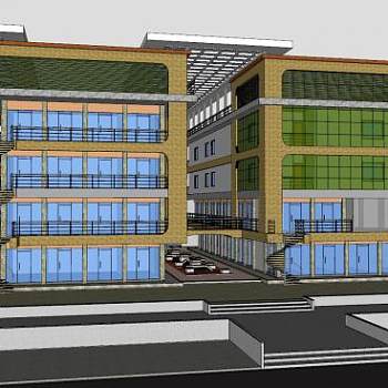 大商场购物中心建筑SU模型下载_sketchup草图大师SKP模型