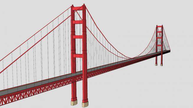 旧金山金门桥SU模型下载_sketchup草图大师SKP模型