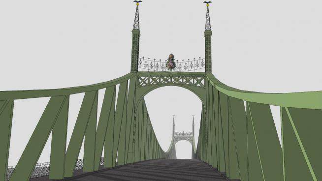 匈牙利布达佩斯自由大桥SU模型下载_sketchup草图大师SKP模型